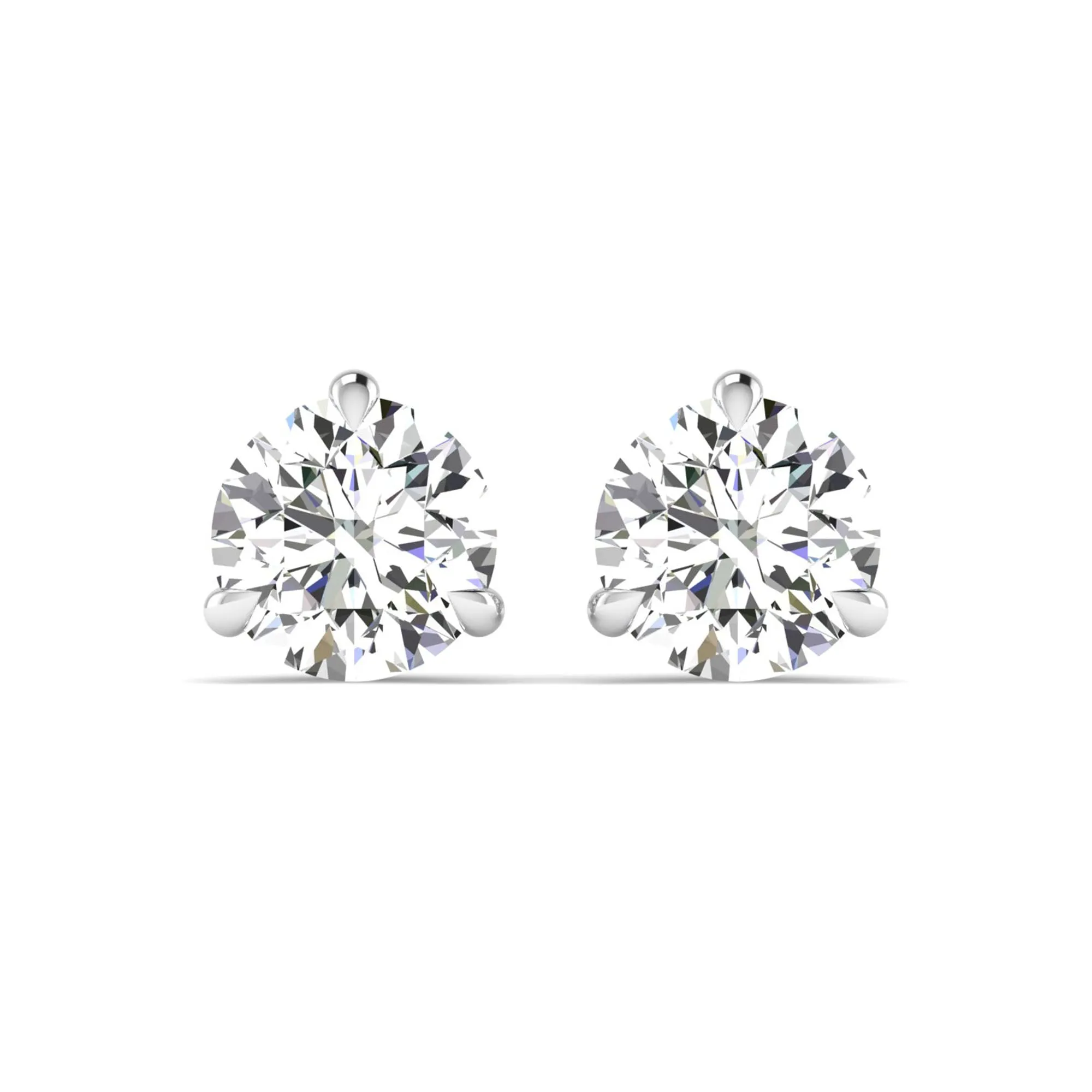 Classic Round 3-Prong Martini Diamond Studs
