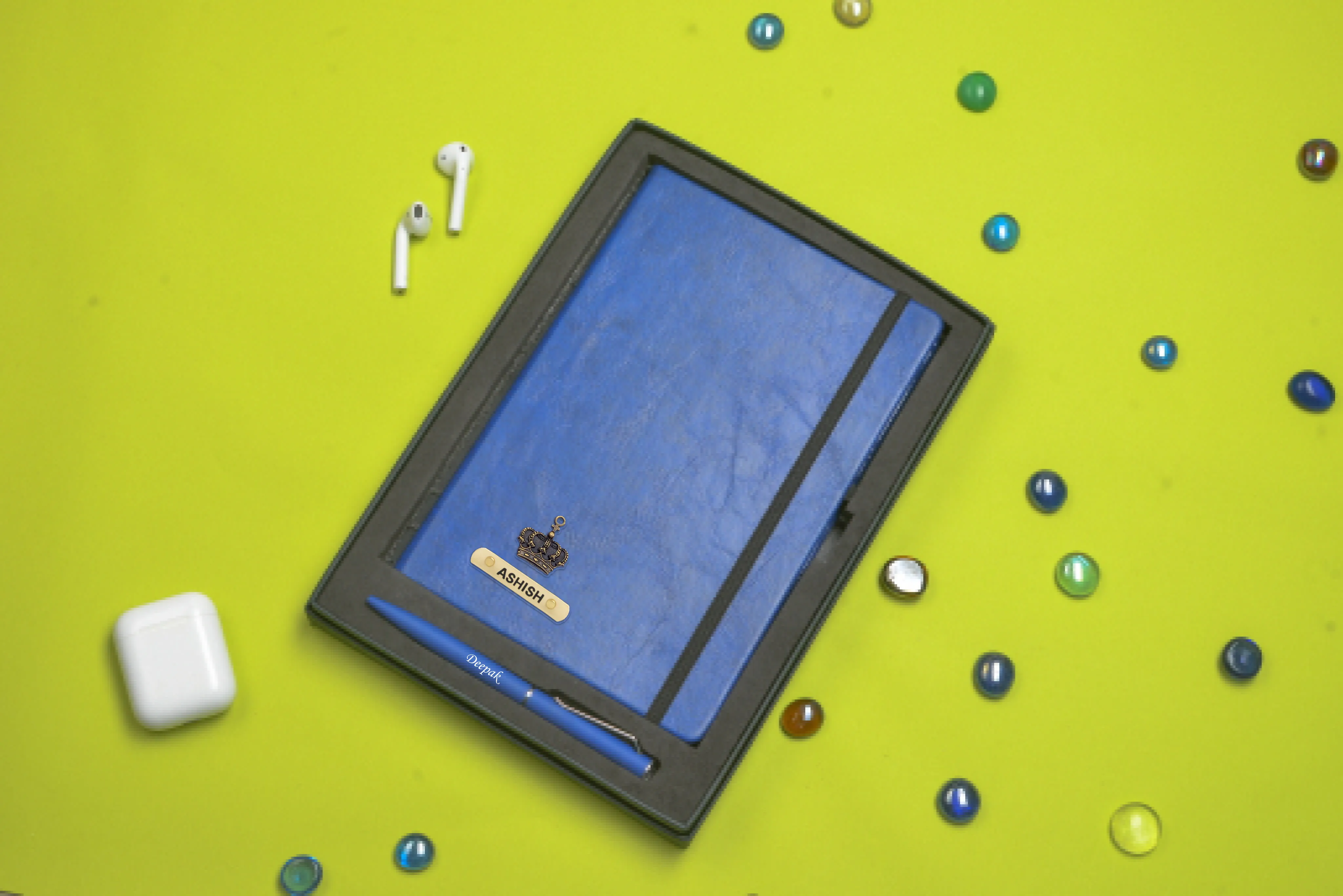 Classy Hardcover Diary   Classic Metal Pen - Blue