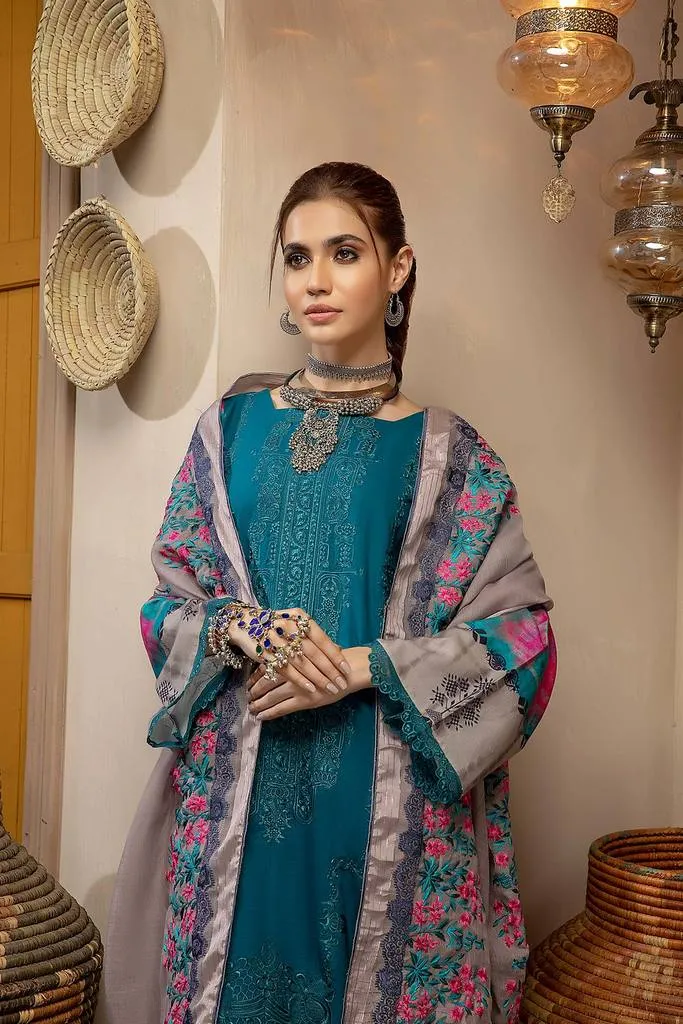 CNW-10 | Charizma Naranji Unstitched Embroidered Khaddar With Embroidered Shawl Vol-1 Collection | Unstitched Embroidered Suit