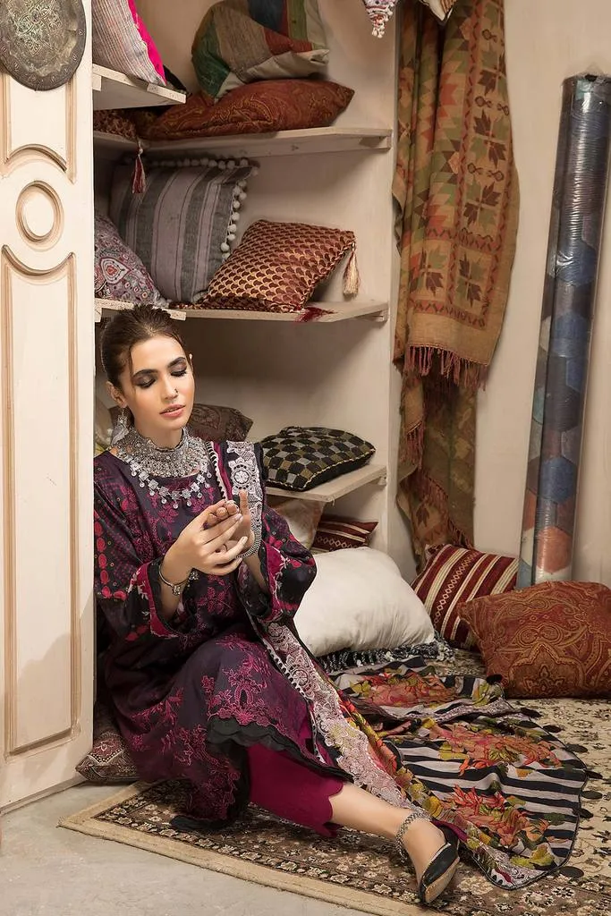 CNW-9 | Charizma Naranji Unstitched Embroidered Khaddar With Embroidered Shawl Vol-1 Collection | Unstitched Embroidered Suit