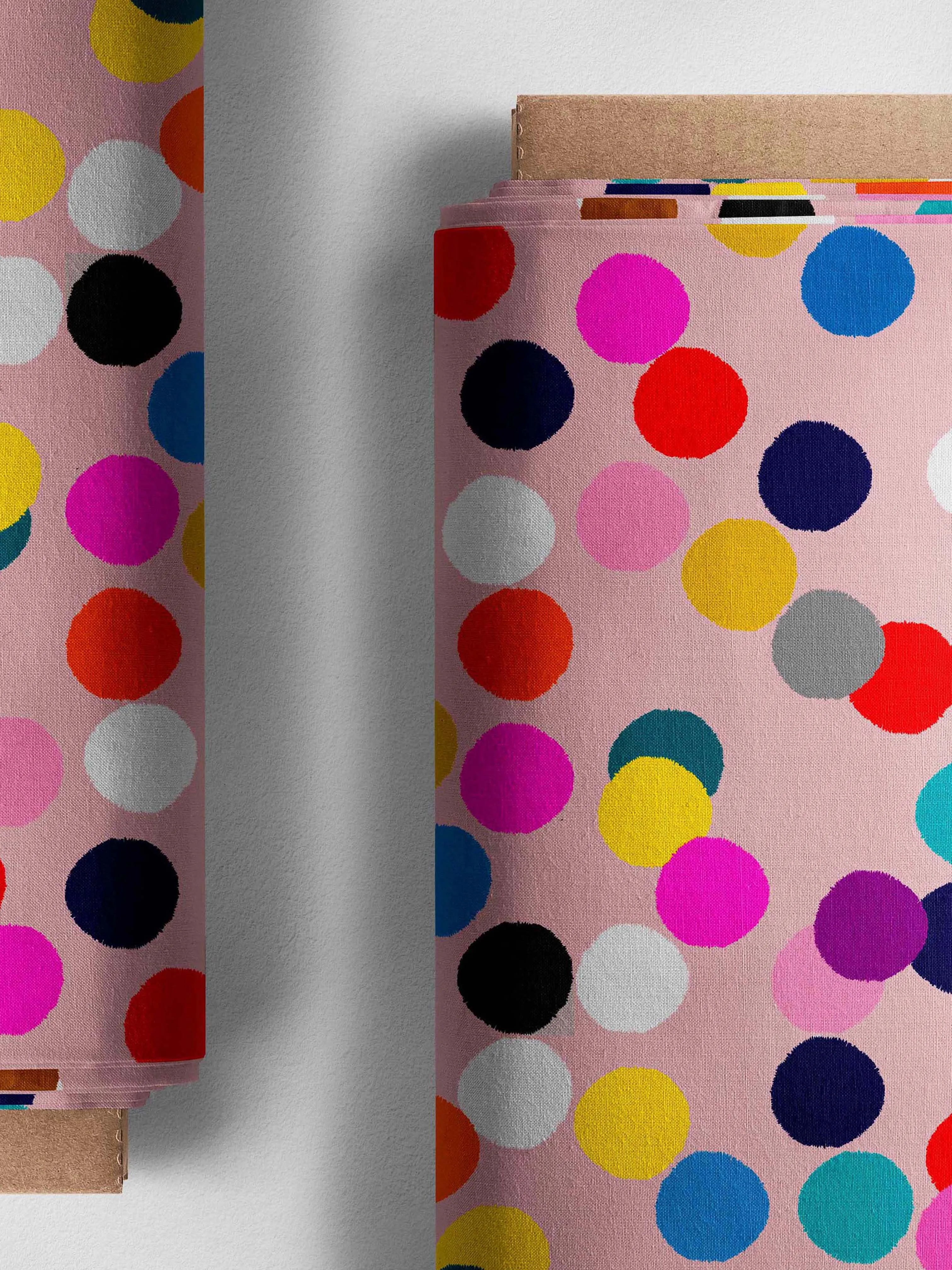 Confetti (peach) linen cotton (CUT PIECE 1M $10)