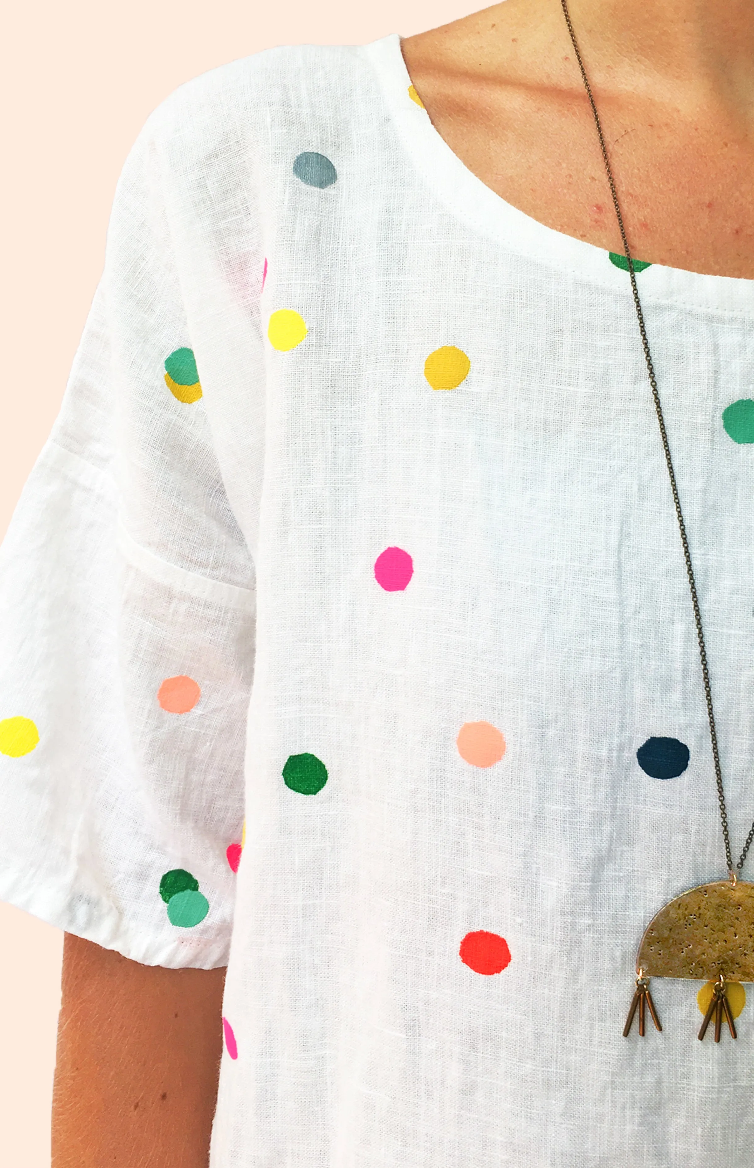 Confetti Screen Printed 100% linen dress