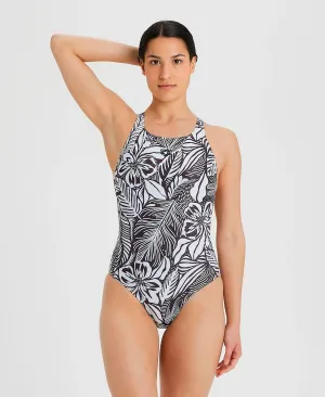 COSTUME ARENA DONNA BICOLOR COSTUME INTERO PISCINA BIANCO NERO