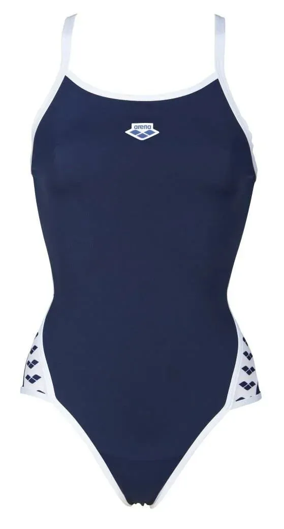 COSTUME ARENA DONNA PISCINA INTERO ICON VINTAGE NUOTO BLU