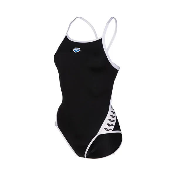 COSTUME ARENA DONNA PISCINA INTERO ICON VINTAGE NUOTO NERO