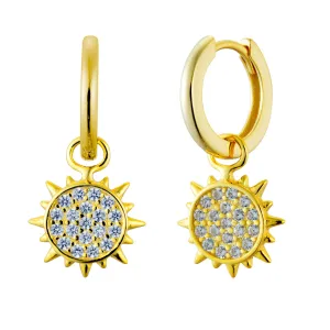 Crystal Sun Celestial Hoop Earrings