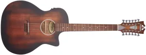 D'Angelico Premier Fulton LS 12 String Acoustic / Electric Guitar, Aged Mahogany