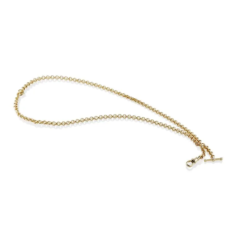 Diamond Albert Chain with Dog Clip Clasp