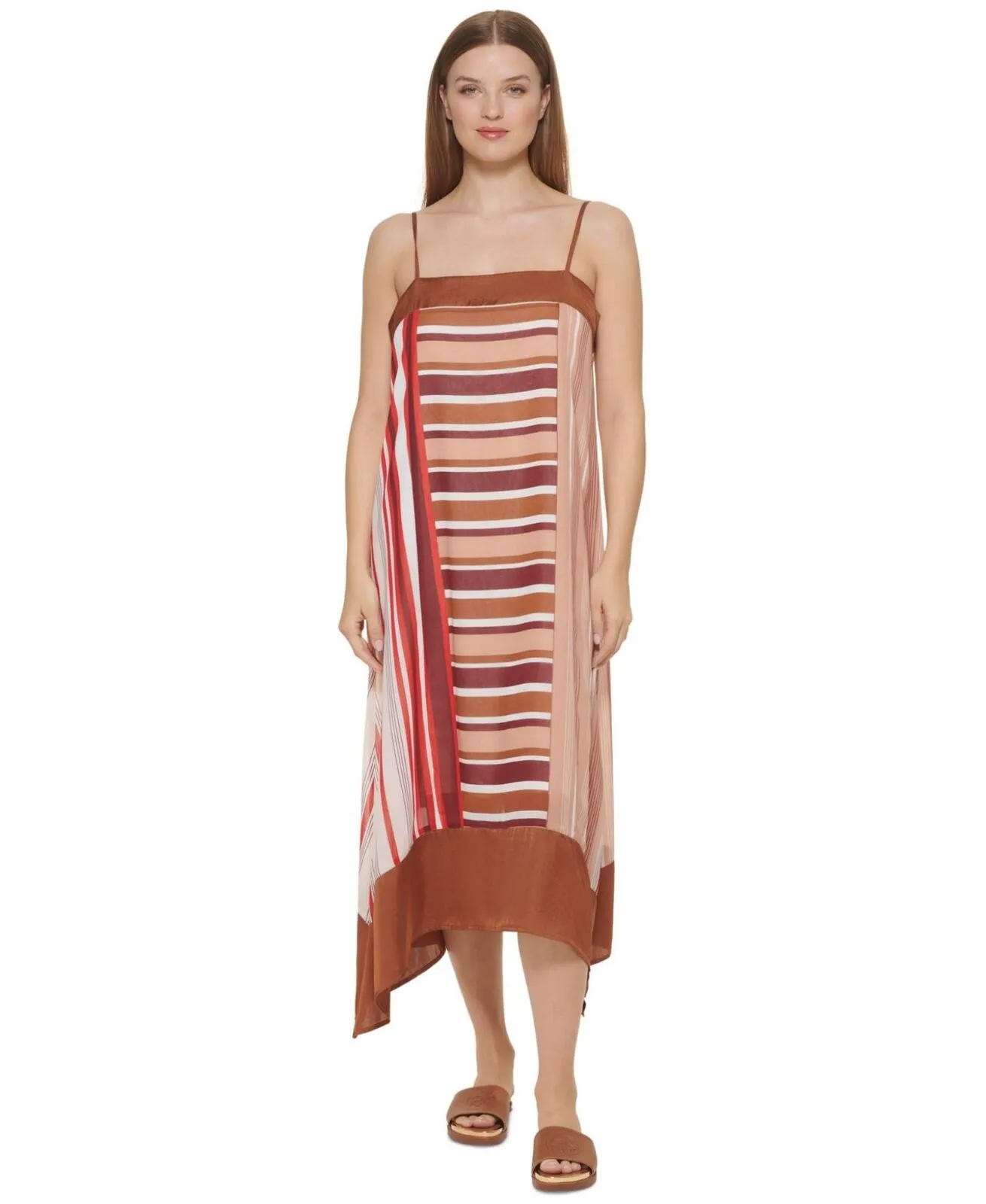 DKNY Women's Printed Midi Dress P2EBGB6Q