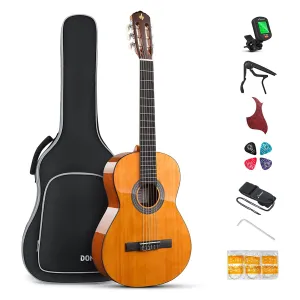 Donner DCG-162BR 39 Inch Classical Right Handed  Acoustic Guitar Beginner Kit Mahogany, Brown