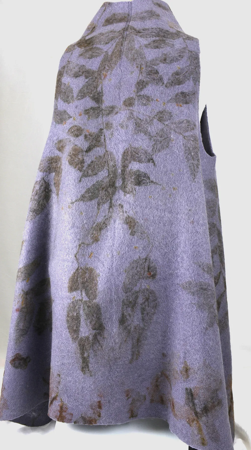 Eco printed recycled wool wearable art swing vest