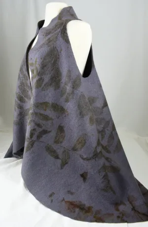 Eco printed recycled wool wearable art swing vest