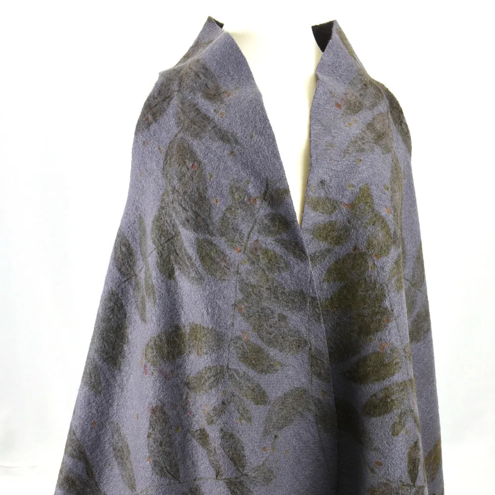 Eco printed recycled wool wearable art swing vest