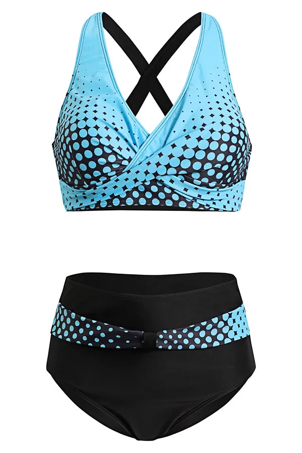 Fashion Color Contrast Printed Bikini