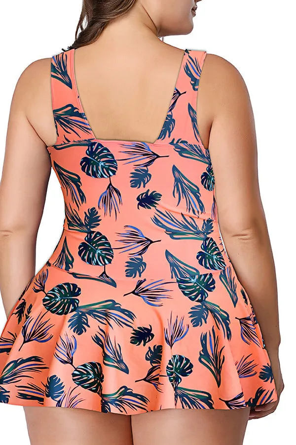 Fashion Printed Split Swimsuit