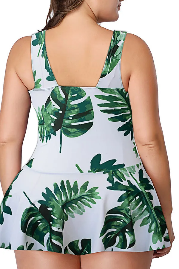 Fashion Printed Split Swimsuit