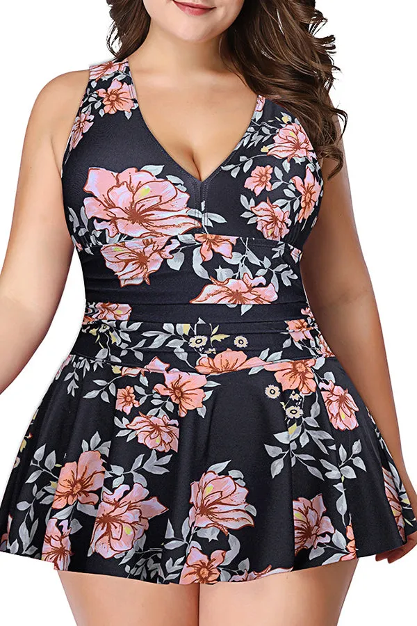 Fashion Printed Split Swimsuit