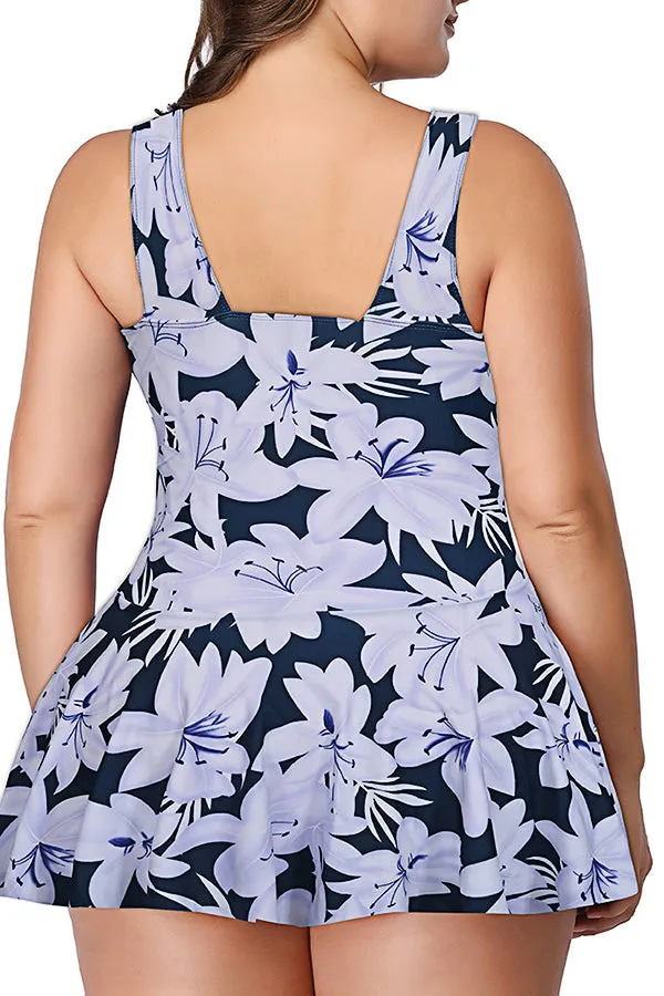 Fashion Printed Split Swimsuit