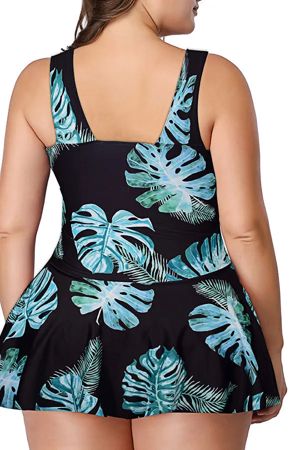 Fashion Printed Split Swimsuit