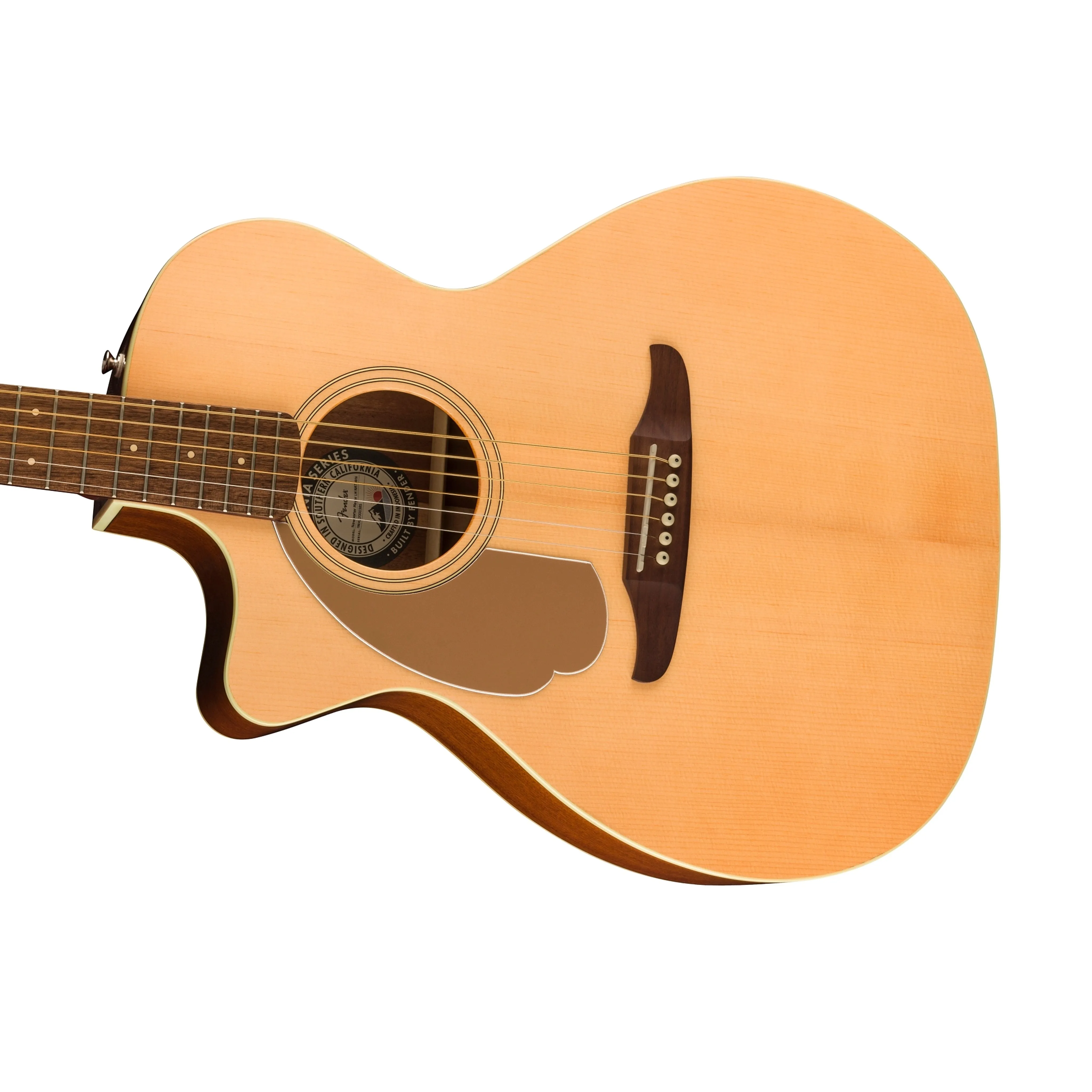 Fender California Newporter Player Left-Handed Medium-Sized Acoustic Guitar, Walnut FB, Natural