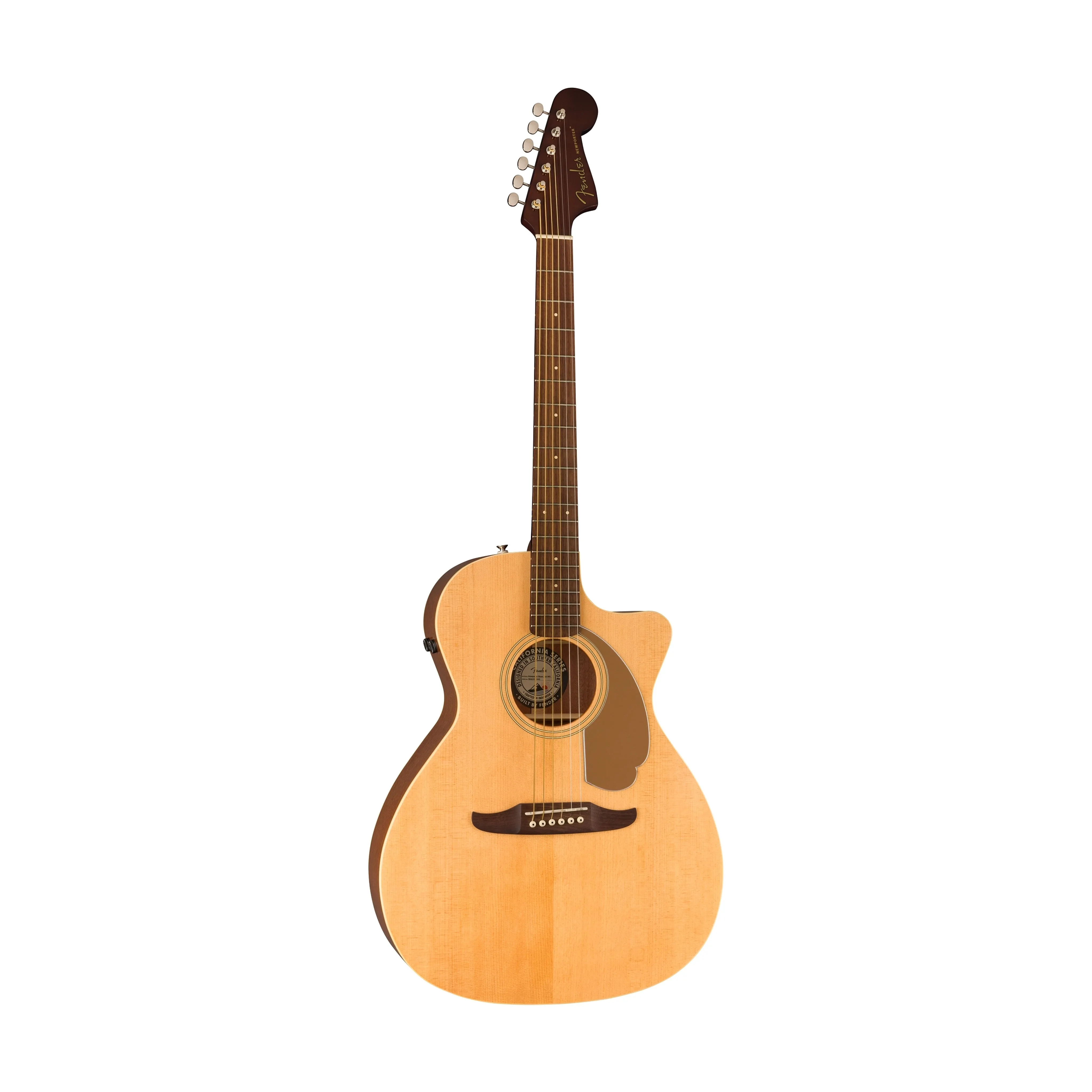 Fender California Newporter Player Medium-Sized Acoustic Guitar, Walnut FB, Natural