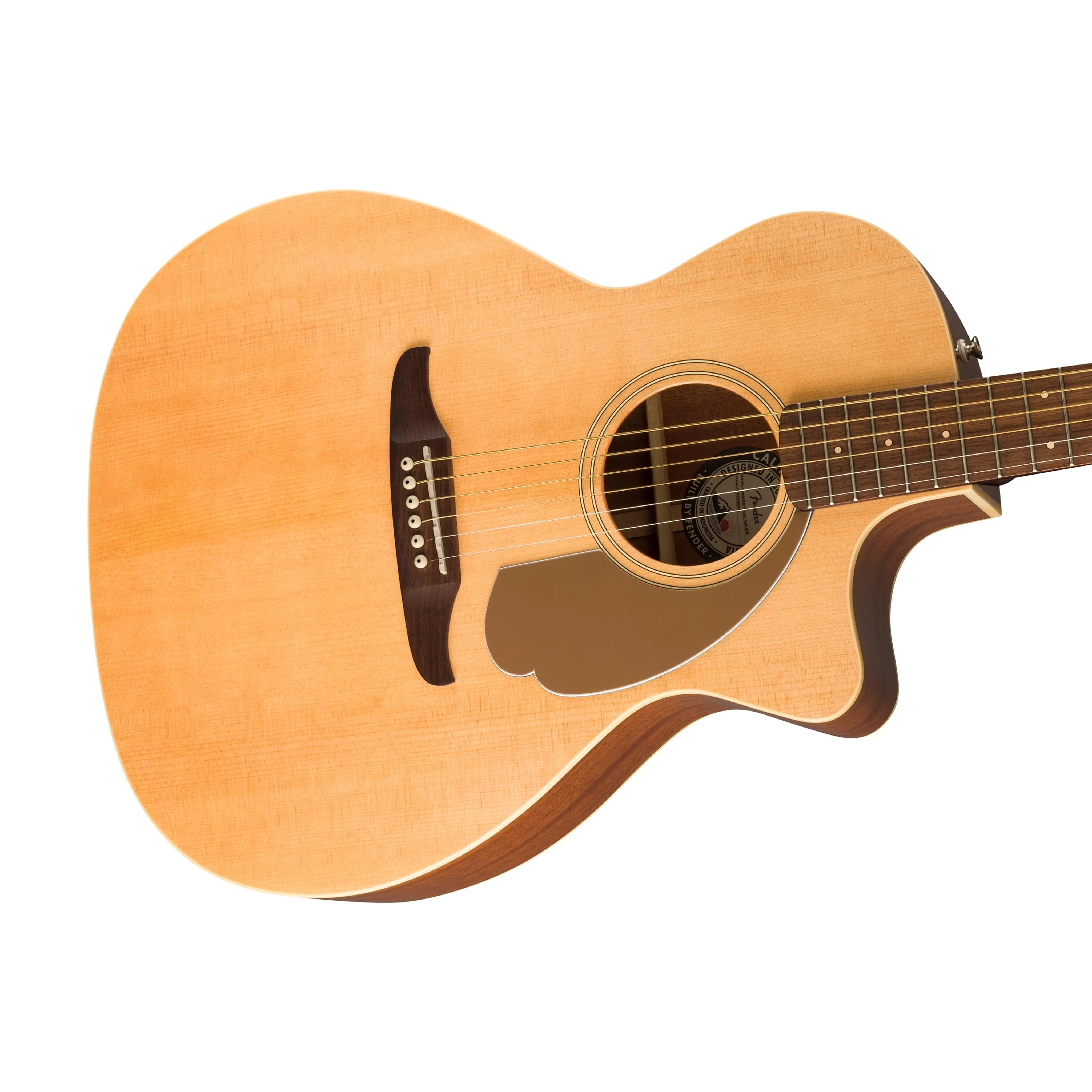Fender California Newporter Player Medium-Sized Acoustic Guitar, Walnut FB, Natural