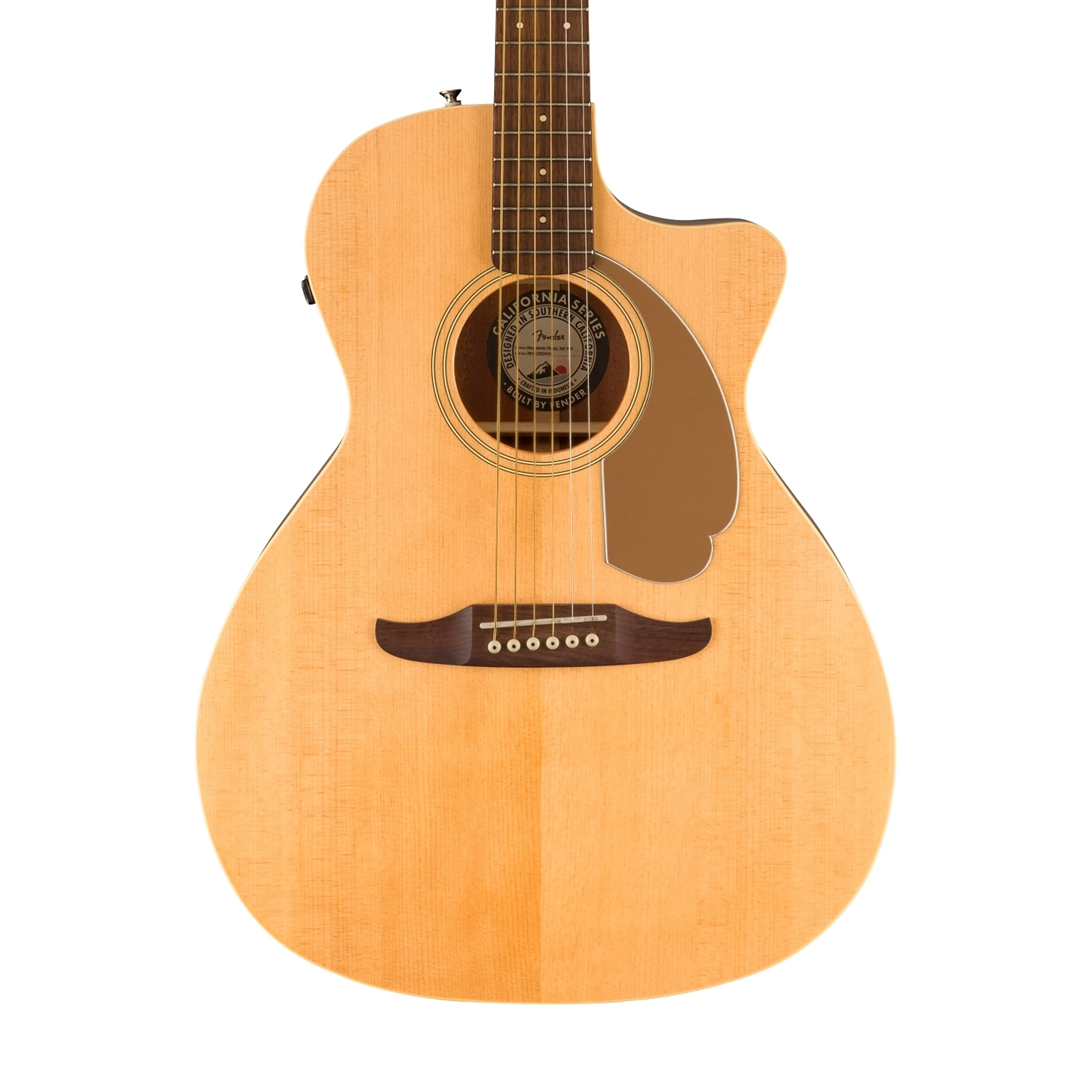 Fender California Newporter Player Medium-Sized Acoustic Guitar, Walnut FB, Natural