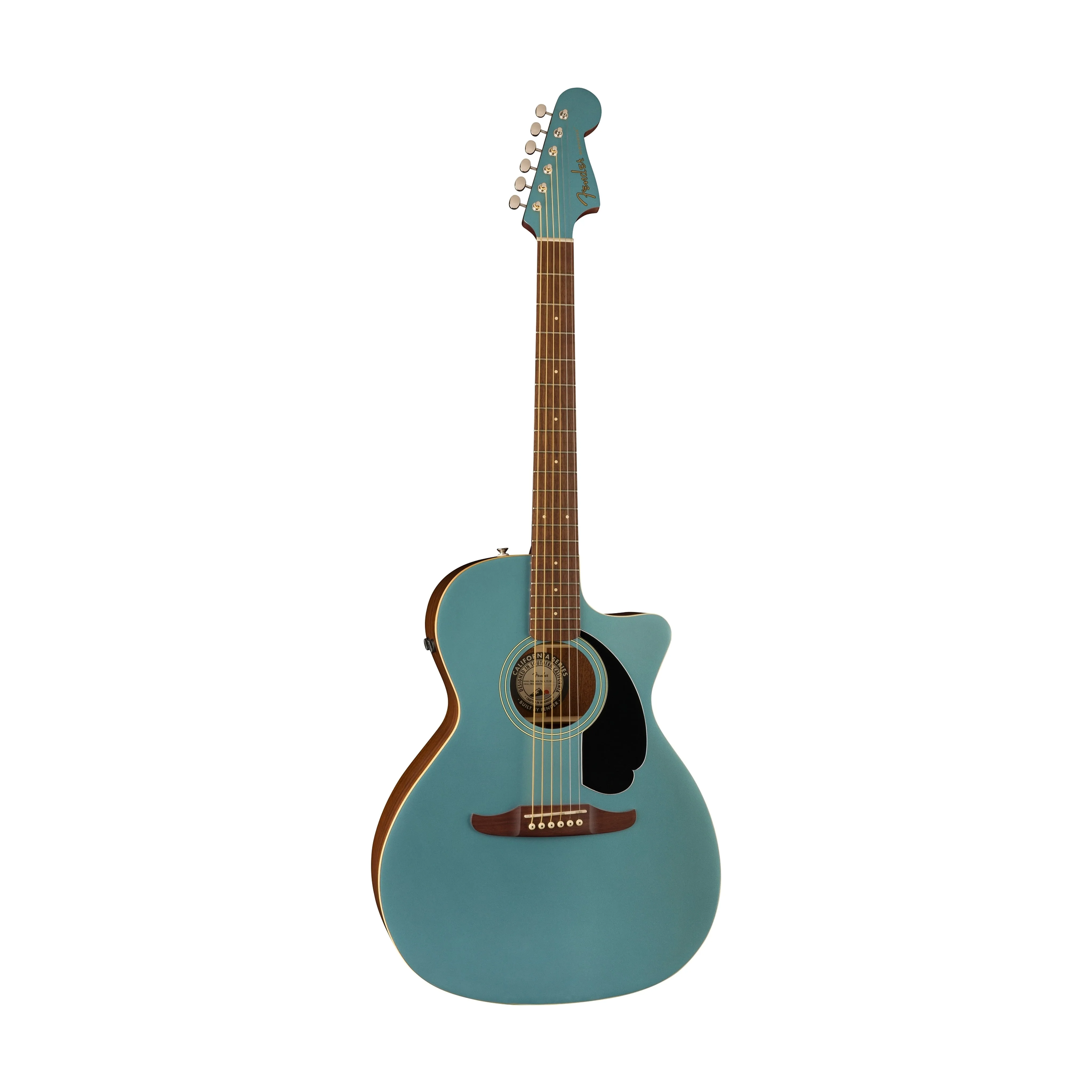 Fender California Newporter Player Medium-Sized Acoustic Guitar, Walnut FB, Tidepool