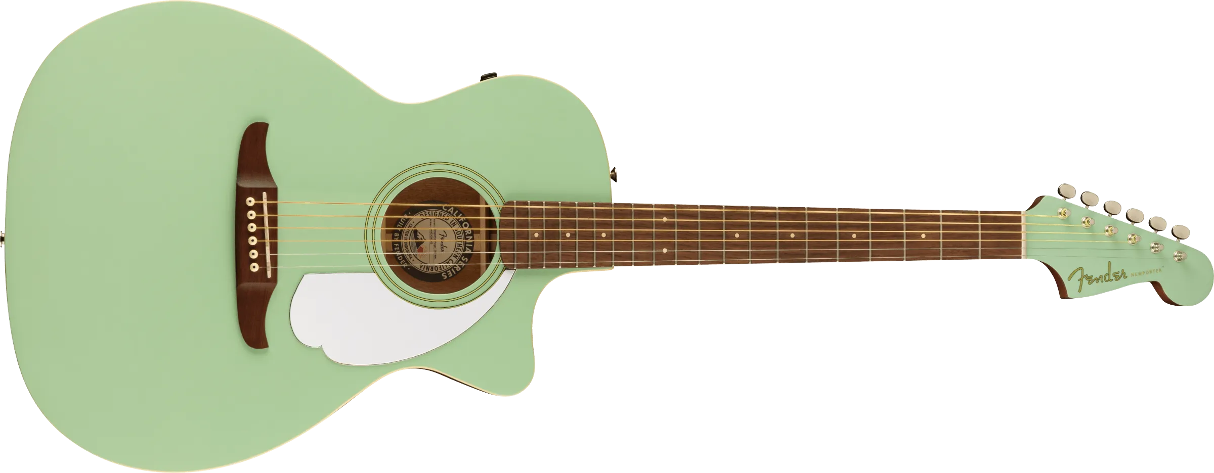 Fender Newporter Player Acoustic-Electric Guitar, Surf Green