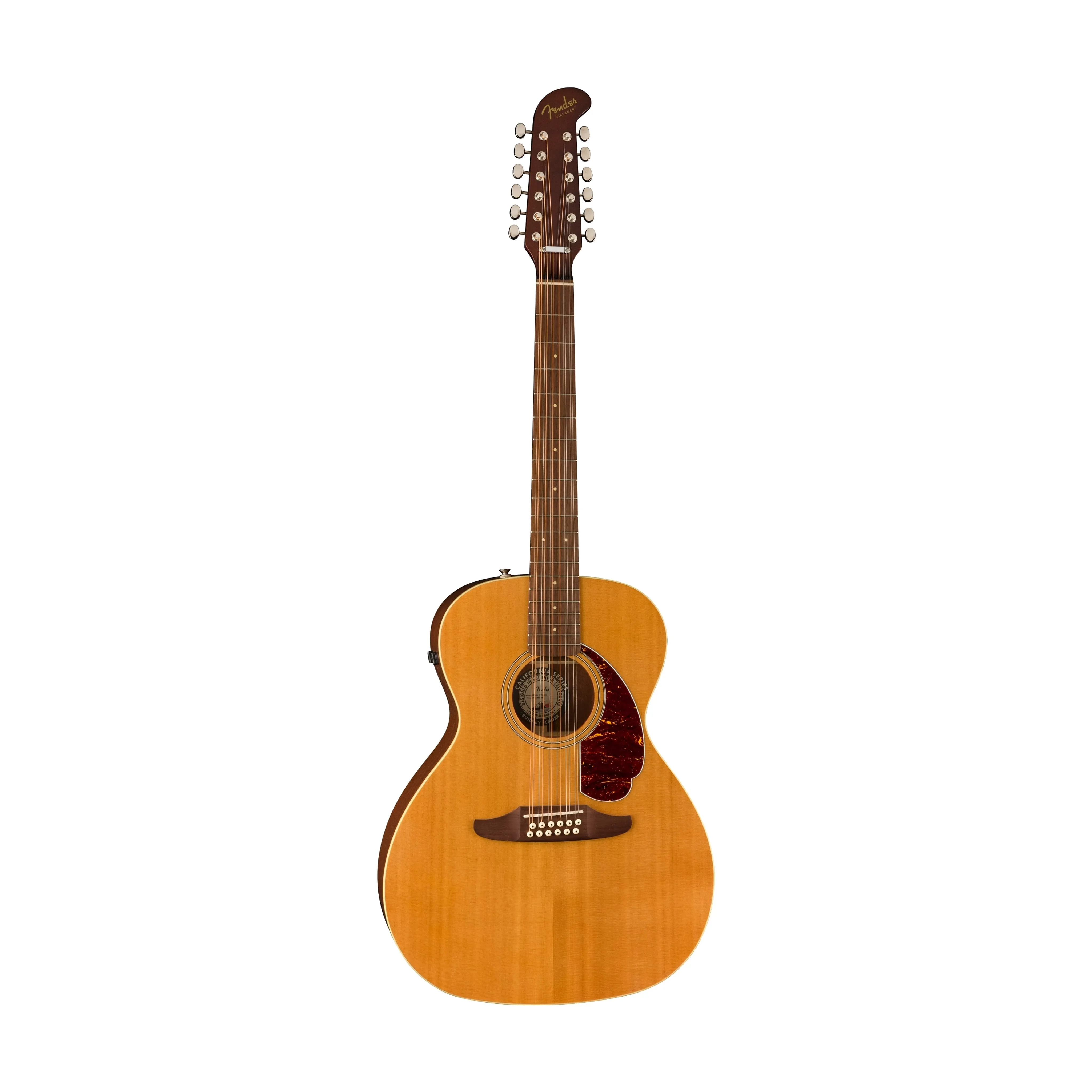 Fender Villager 12-String Acoustic Guitar w/Bag, Walnut FB, Aged Natural