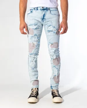 FILL THE VOID DENIM (WHITE WASH/PATCHWORK)