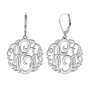 Fink's 20mm Classic Script Lettering Monogram Leverback Earrings