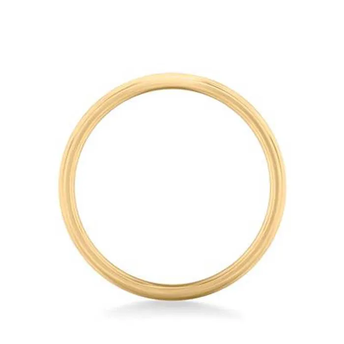 Frederick Goldman 6mm Brush Finish Low Dome Wedding Band in 14K Yellow Gold