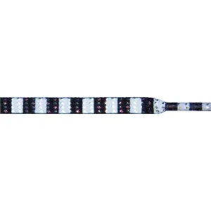 Glitter Flat 1/4" - Black/White Stripe (12 Pair Pack) Shoelaces