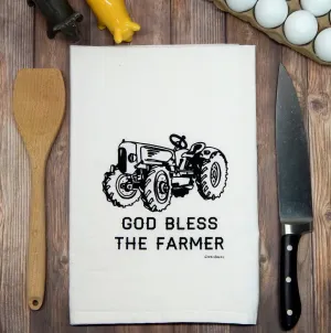 God Bless The Farmer Flour Sack Tea Towel