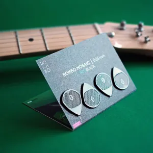 Guitar Pick Set Rombo Mosaic Eco-Black (4 Guitar Picks) - 0.65 mm