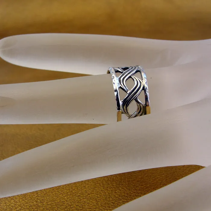 Hadar Designers size 6 Opal Ring 9k Yellow Gold 925 Silver Handmade () LAST ONE