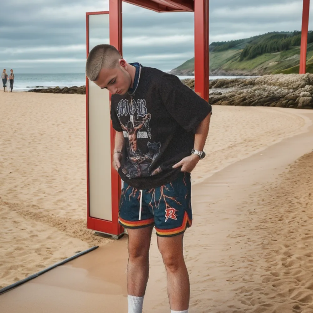 High Street Printed Mesh Shorts