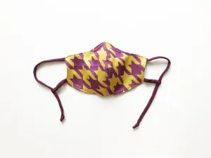 Houndstooth Brocade Face Mask with Straw Hole (Click for more color options!)