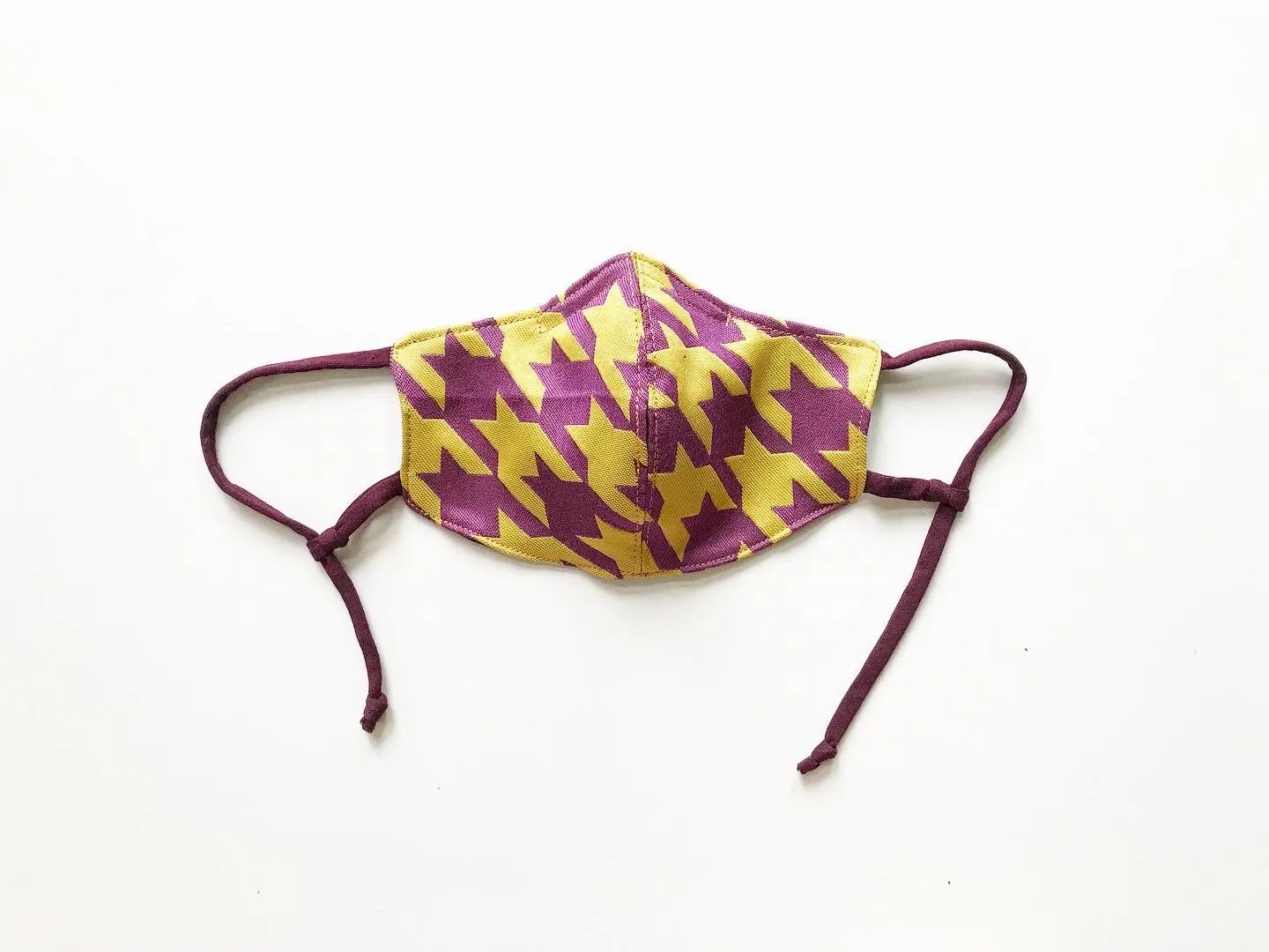 Houndstooth Brocade Face Mask with Straw Hole (Click for more color options!)