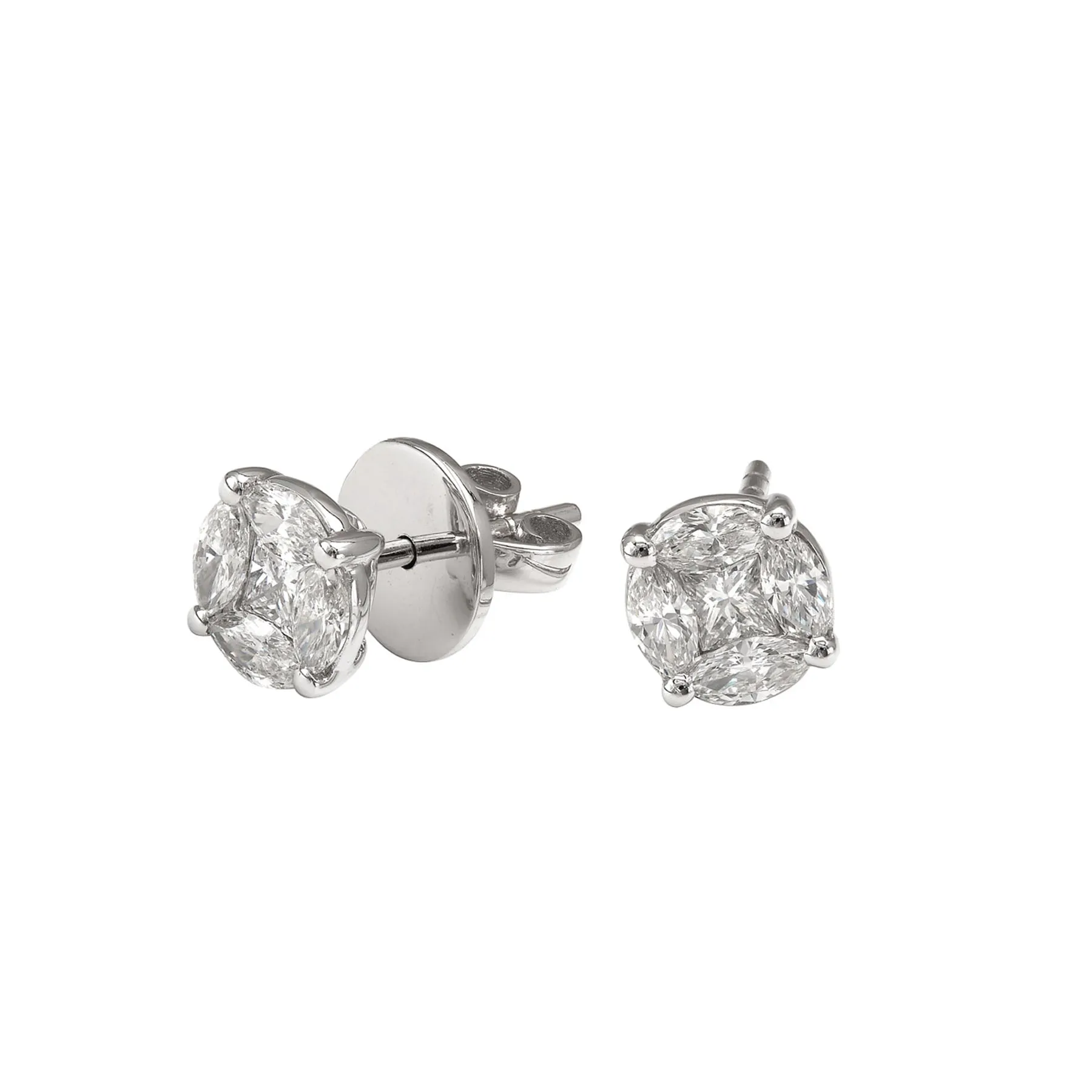 Ice Age Glacier 1.5 cts. Diamond Stud Earrings