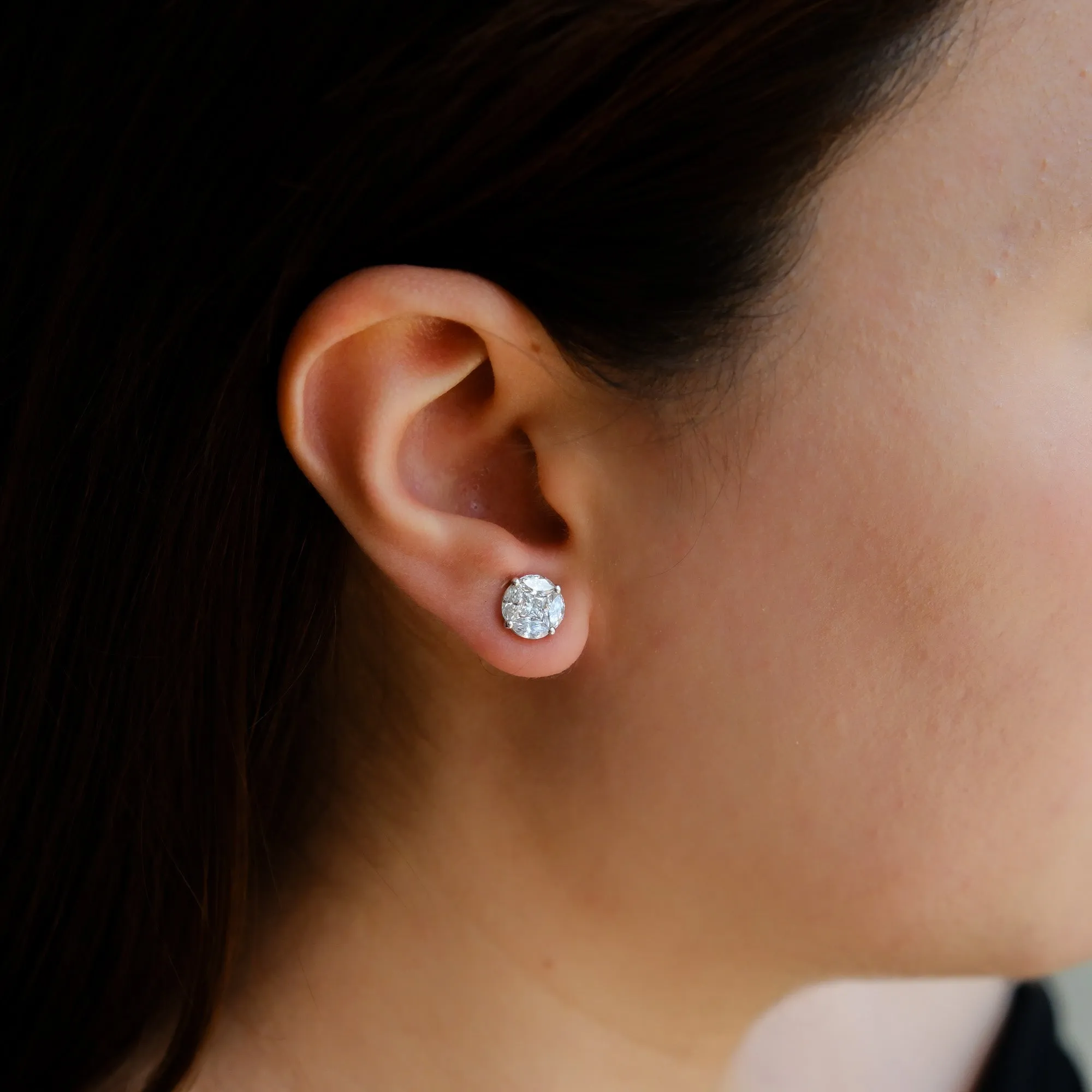Ice Age Glacier 1.5 cts. Diamond Stud Earrings