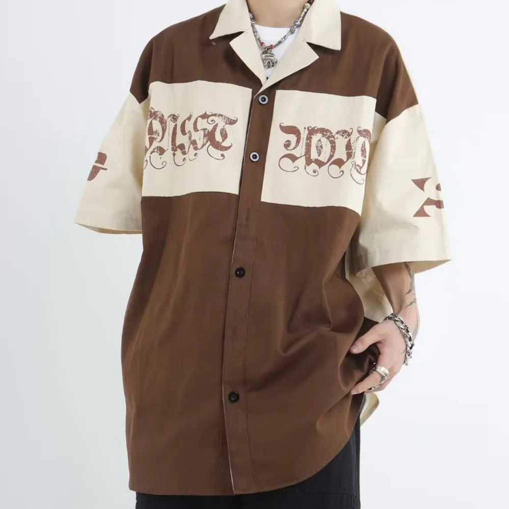 Japanese Spliced Printed Shirt