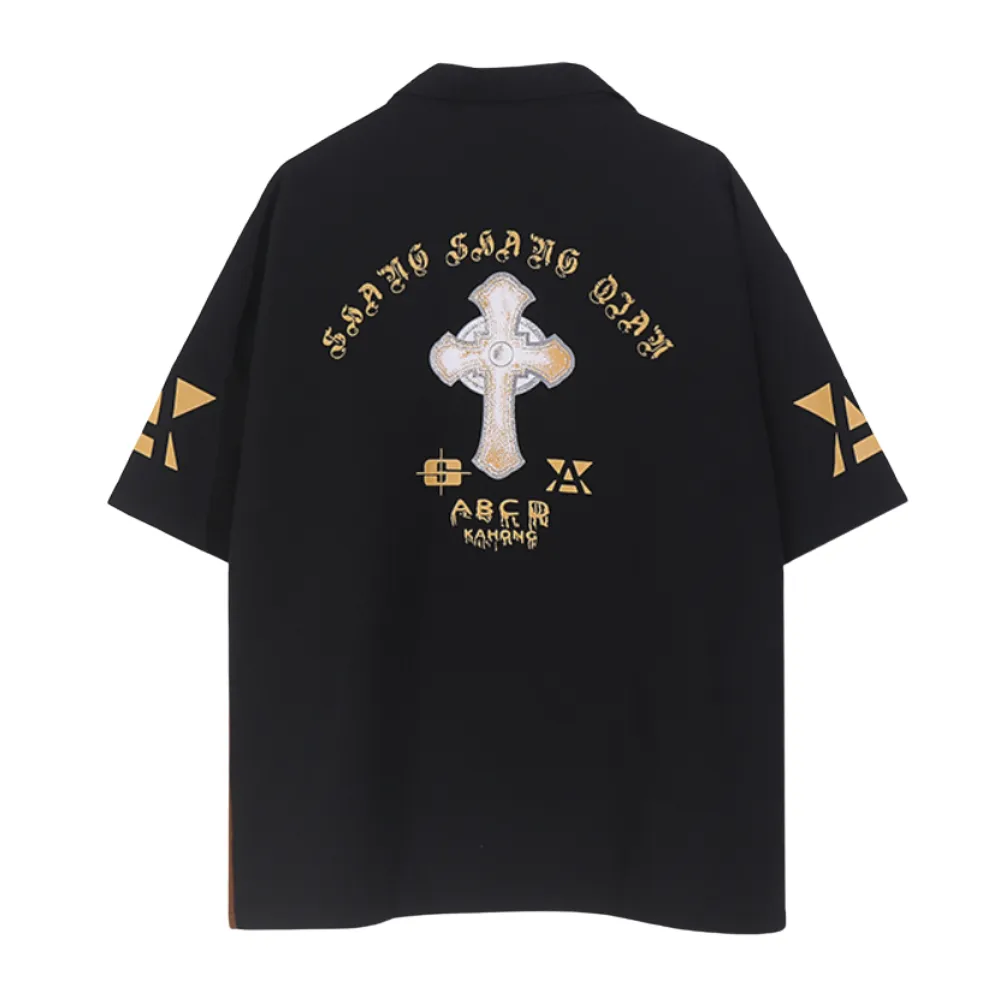Japanese Spliced Printed Shirt