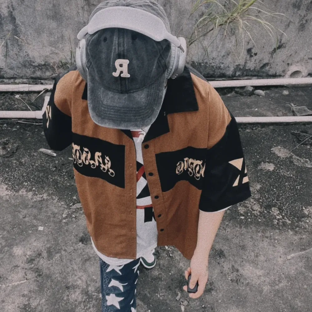 Japanese Spliced Printed Shirt