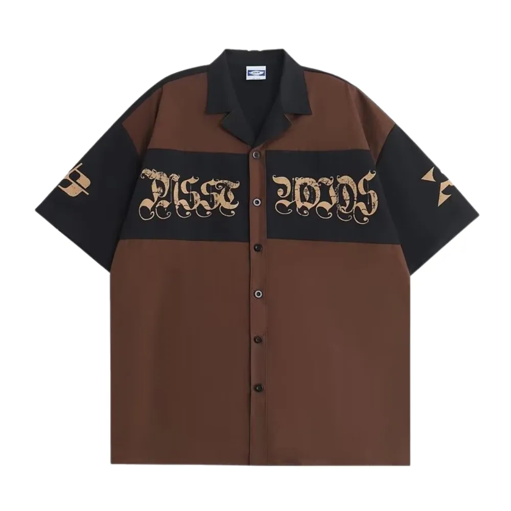 Japanese Spliced Printed Shirt