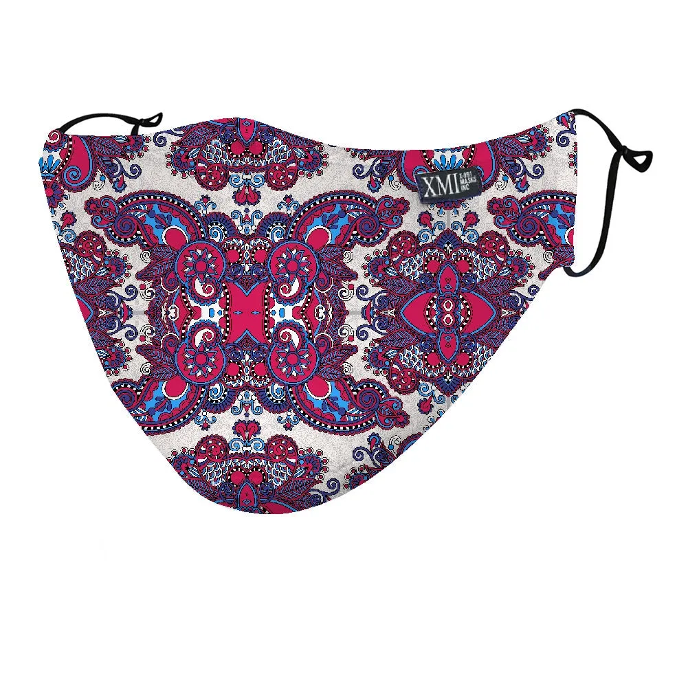 Jewel Paisley White printed mask