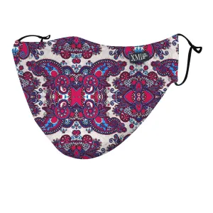 Jewel Paisley White printed mask