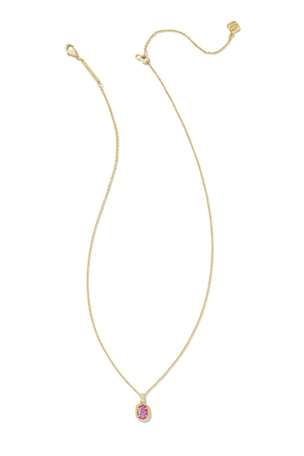 Kendra Scott Daphne Opal Gold Framed Pendant Necklace in Magenta | N00599GLD-MAGENTA