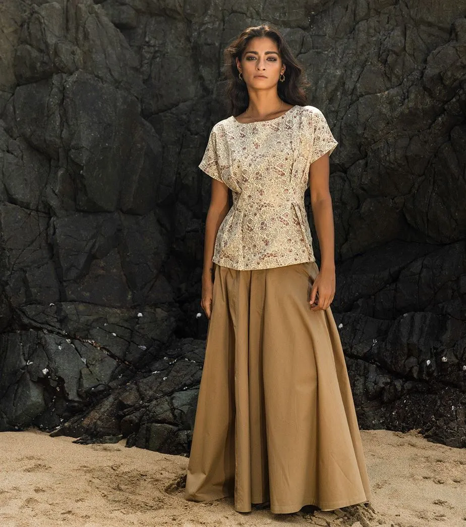 Khara Kapas I  Oh carol I Cotton Atlas Top Beige KK-24-20